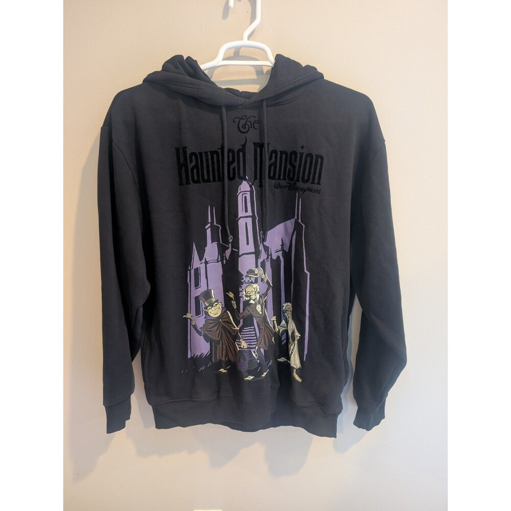 NWOT Large Haunted Mansion Walt Disney World PARKS Hoodie Sweatshirt Velvet